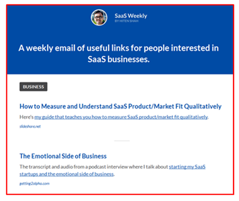 B2B curated content email