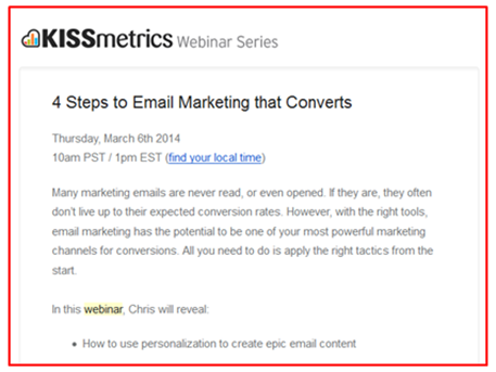 B2B webinar email