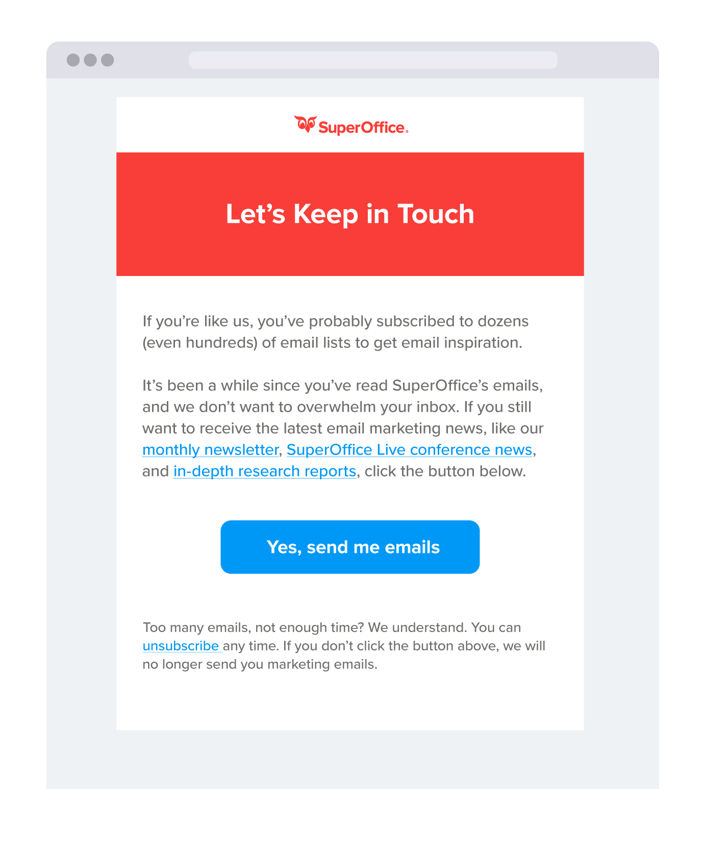 Exemple d'e-mail de re-autorisation