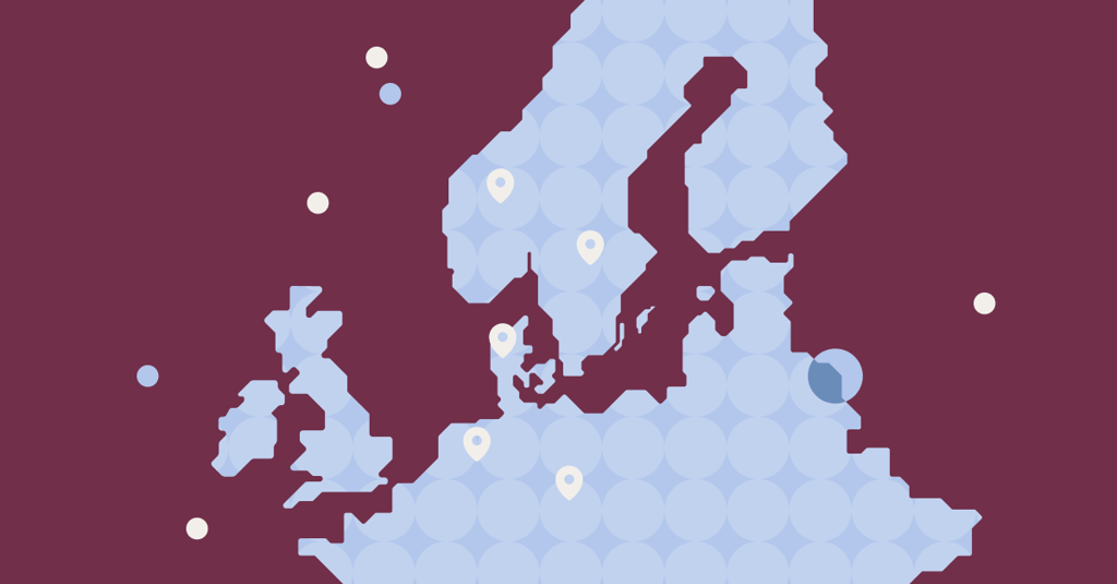 Brand illustration with map of Europe