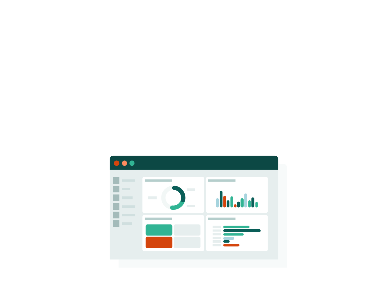 Illustration of a dashboard with data
