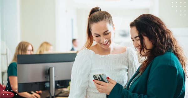 Photo of two women in office