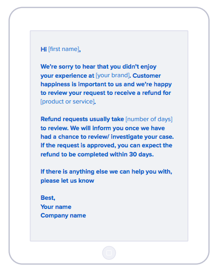 Customer complaint example and email template