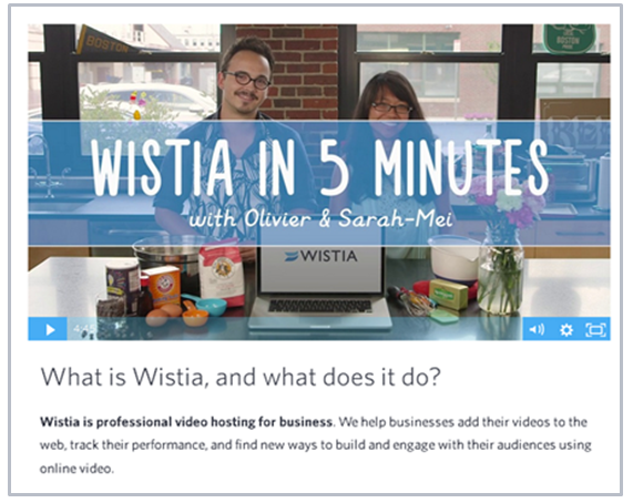 FAQ example using Wistia