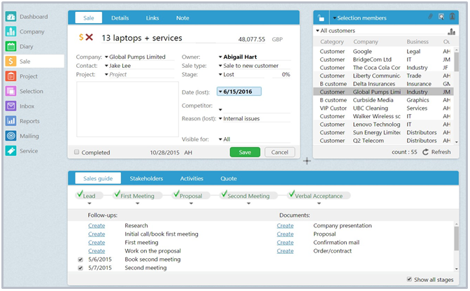 Analyze your sales process with CRM software