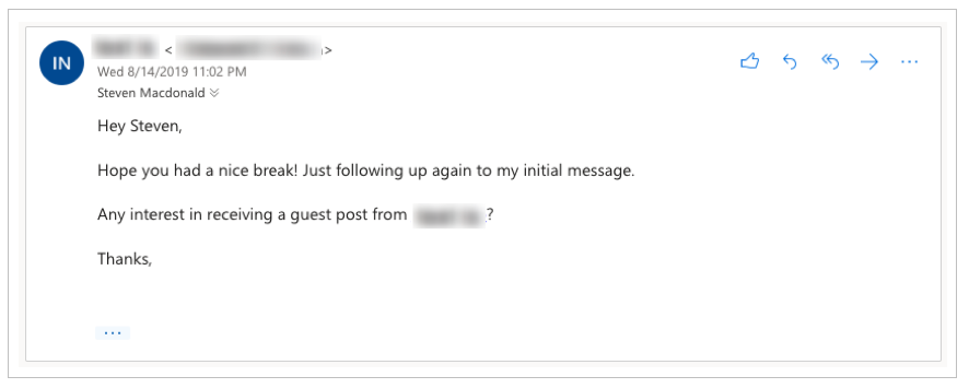 Follow up email for customer