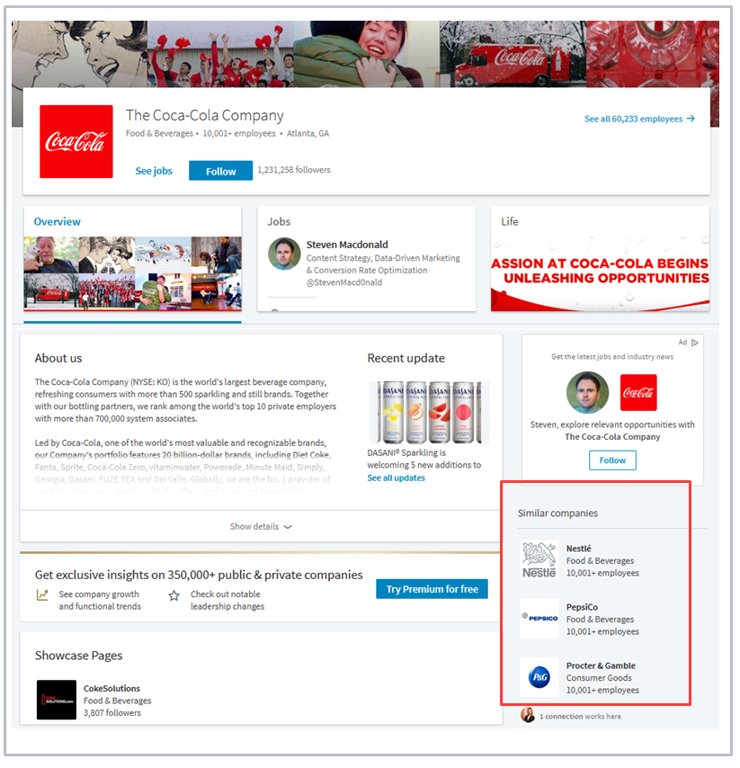 Target similar companies on Linkedin