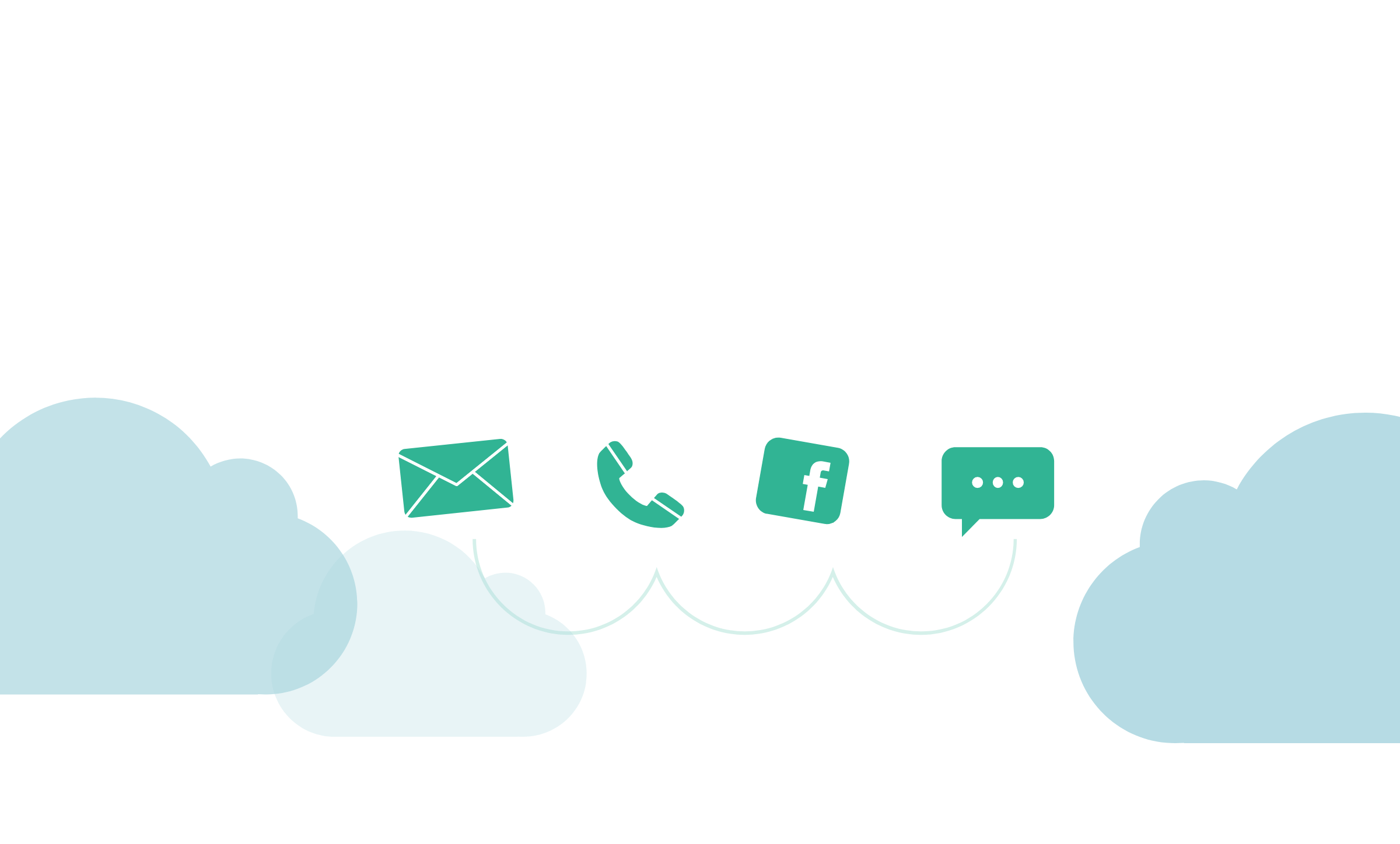 Illustration of clouds with icons of top