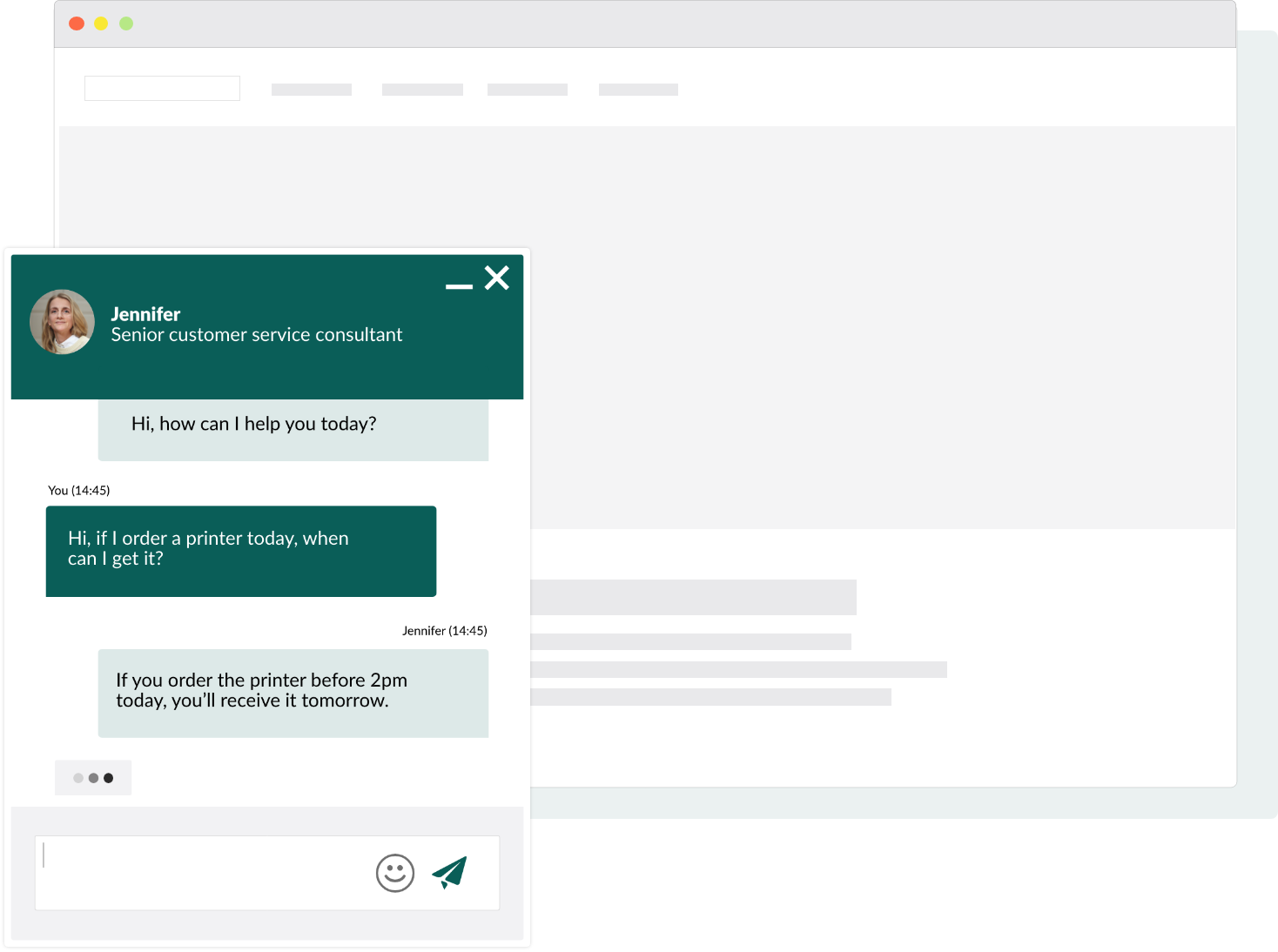 Screen shot from SuperOffice CRM. Chat