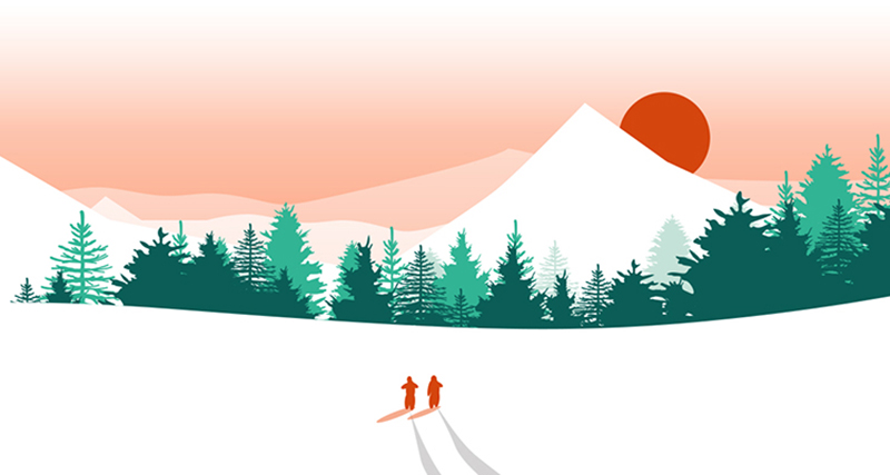 illustration mountain scene