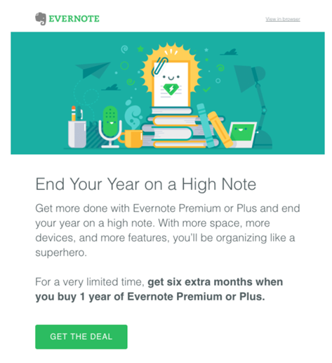 Evernote email deal