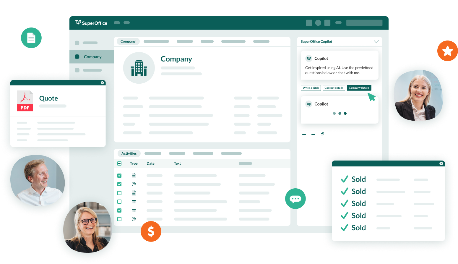 Superoffice dashboard illustration